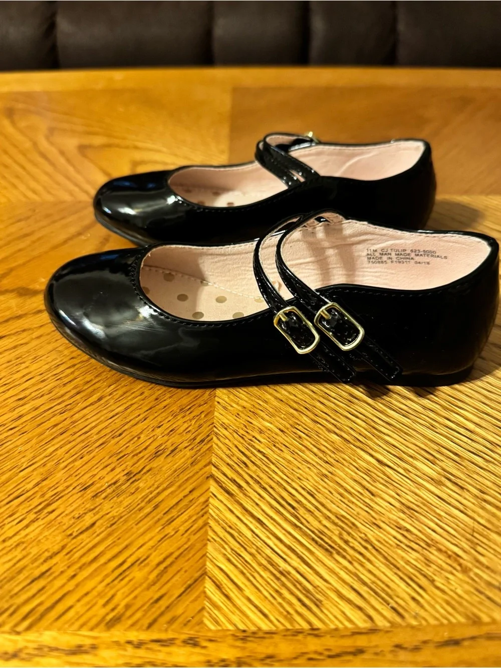 Christie & Jill Girls Black Patent Mary Jane Dress Shoes